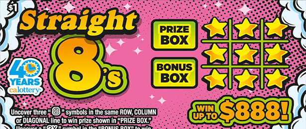 Straight 8's scratch-off ticket