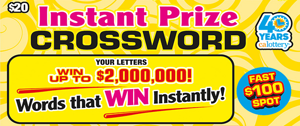 Instant Prize Crossword scratch-off ticket