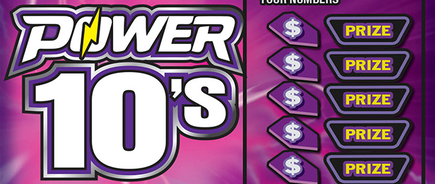 Power 10's scratch-off ticket