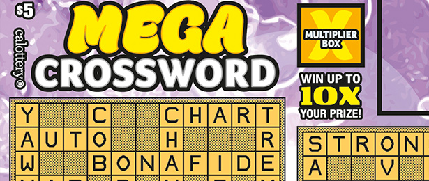 MEGA Crossword scratch-off ticket