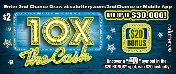 10X The Cash scratch-off ticket