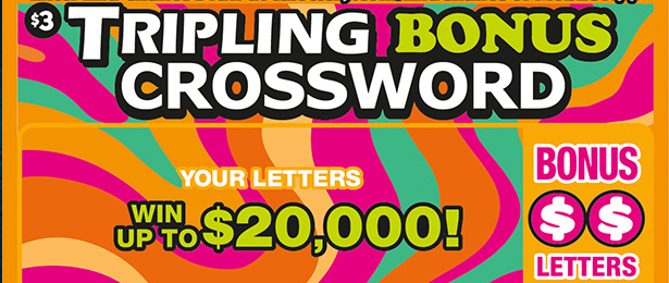 Tripling Bonus Crossword scratch-off ticket