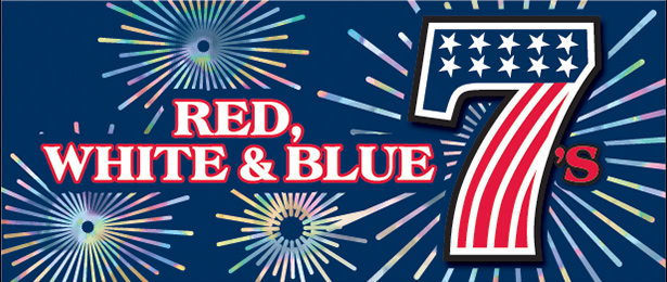 Red, White & Blue 7's scratch-off ticket