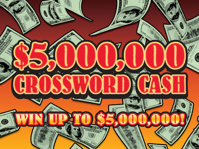 $5MM Crossword Cash scratch-off ticket