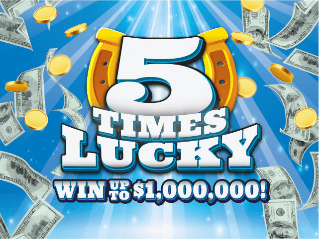 5 Times Lucky scratch-off ticket