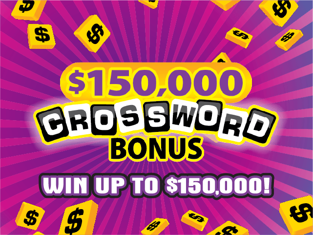 $150,000 CROSSWORD BONUS scratch-off ticket