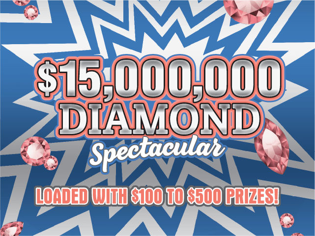 $15,000,000 DIAMOND SPECTACULAR scratch-off ticket