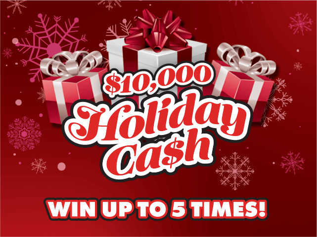 $10,000 HOLIDAY CA$H scratch-off ticket