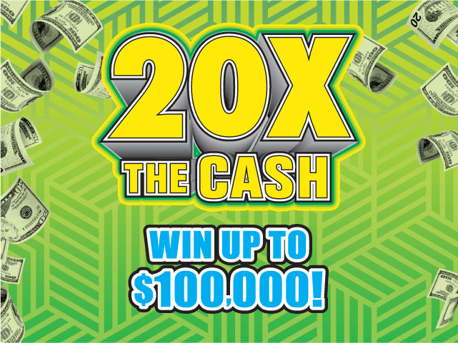 20X THE CASH scratch-off ticket