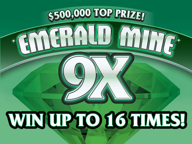 Emerald Mine 9X scratch-off ticket