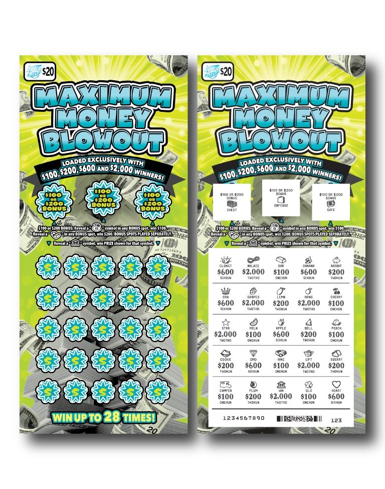 Maximum Money Blowout scratch-off ticket