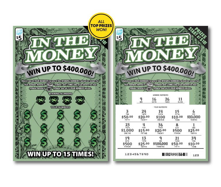 In the Money scratch-off ticket