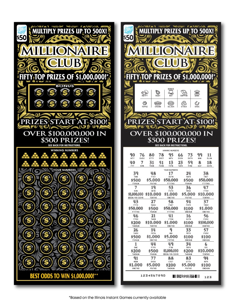 Millionaire Club scratch-off ticket