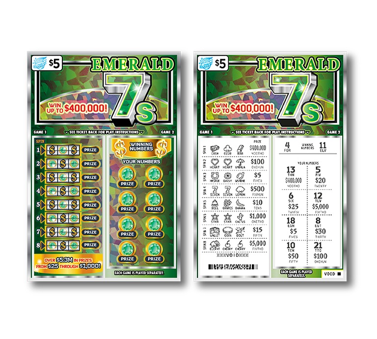 Emerald 7s scratch-off ticket