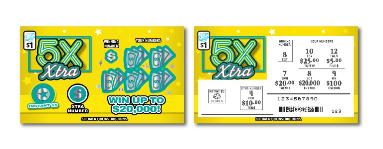 5X Xtra scratch-off ticket