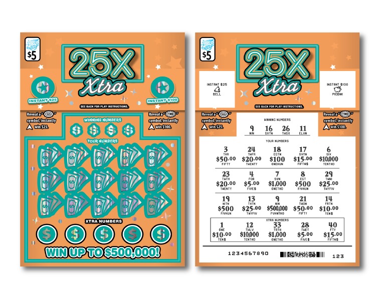 25X Xtra scratch-off ticket