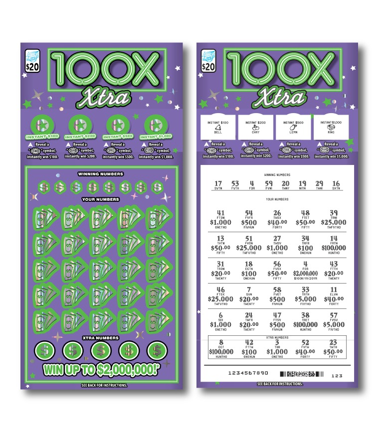 100X Xtra scratch-off ticket