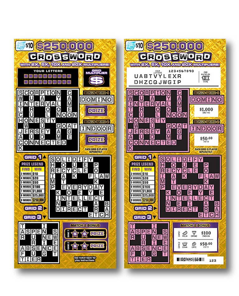 $250,000 Crossword scratch-off ticket