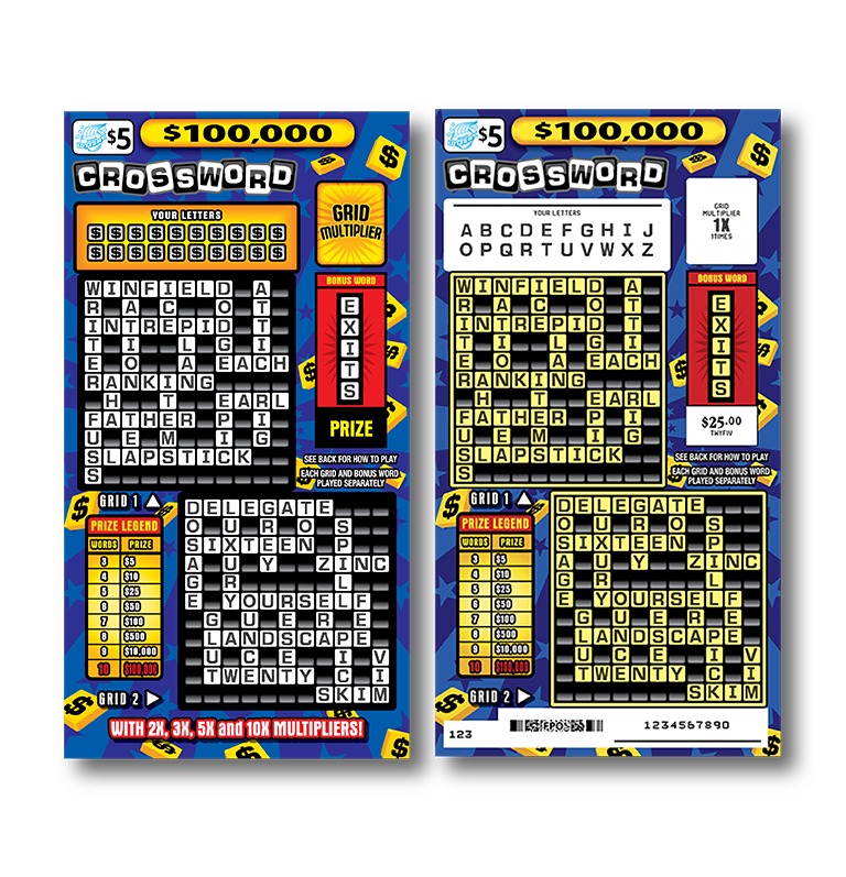 $100,000 Crossword scratch-off ticket