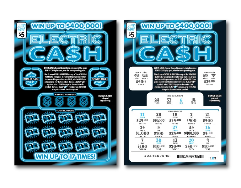Electric Cash scratch-off ticket