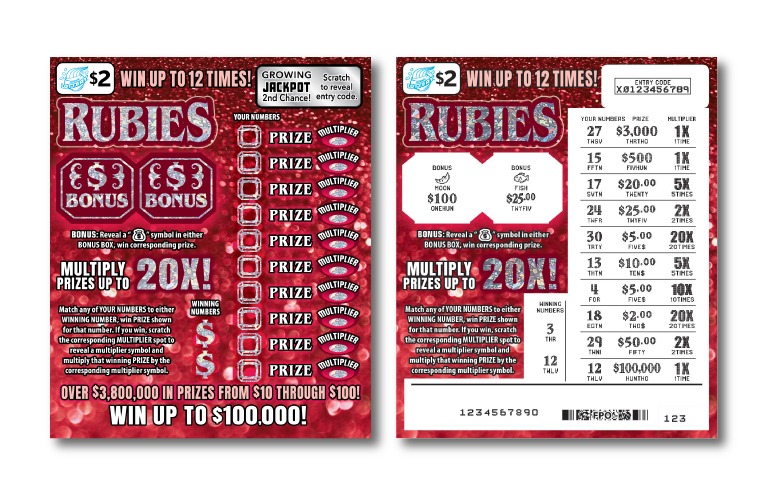 Rubies scratch-off ticket