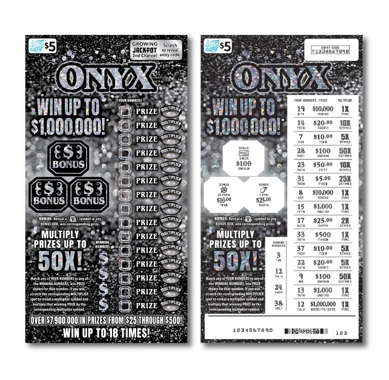 Onyx scratch-off ticket