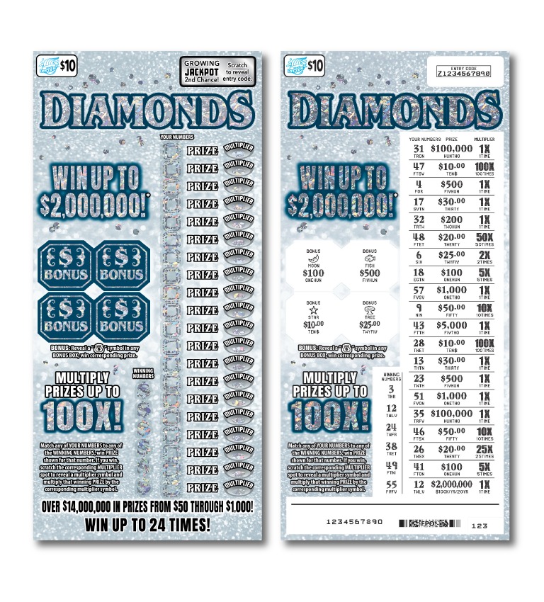 Diamonds scratch-off ticket