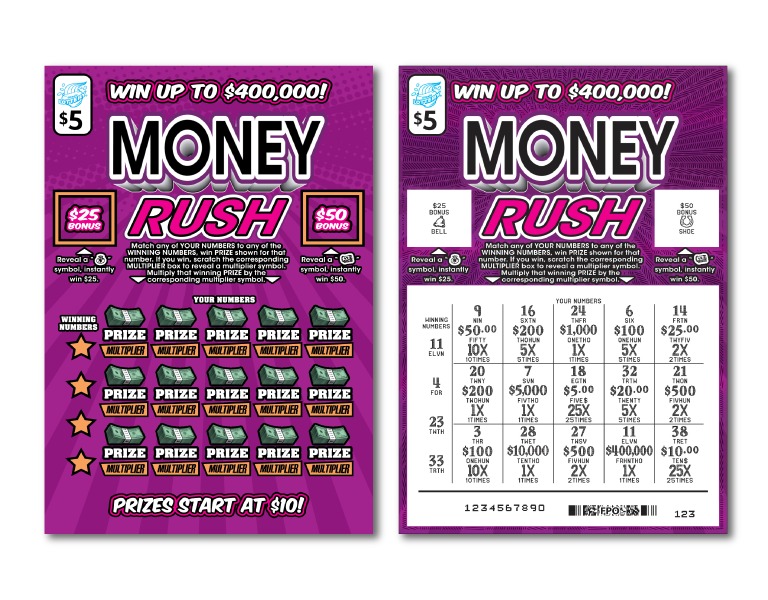 Money Rush scratch-off ticket