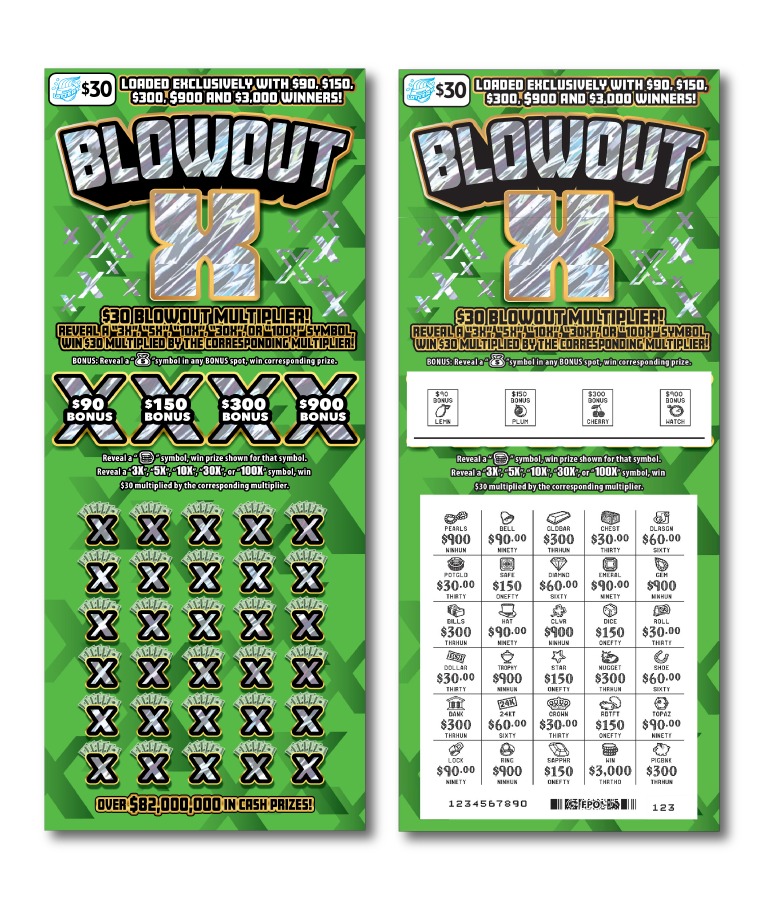 Blowout X scratch-off ticket