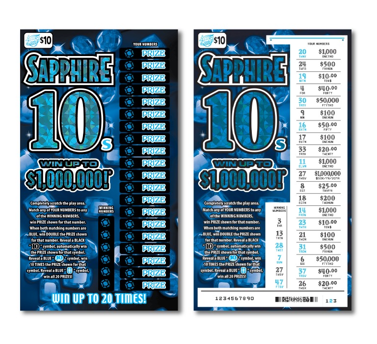 Sapphire 10s scratch-off ticket