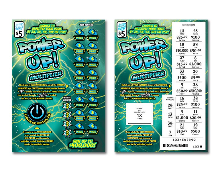 Power Up! Multiplier scratch-off ticket