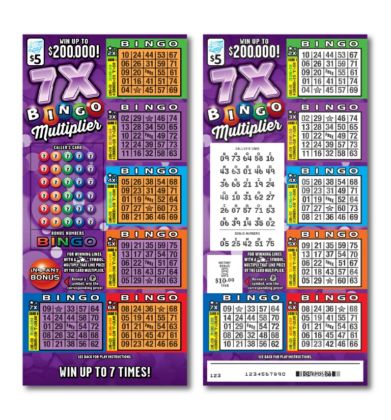 7X Bingo Multiplier scratch-off ticket