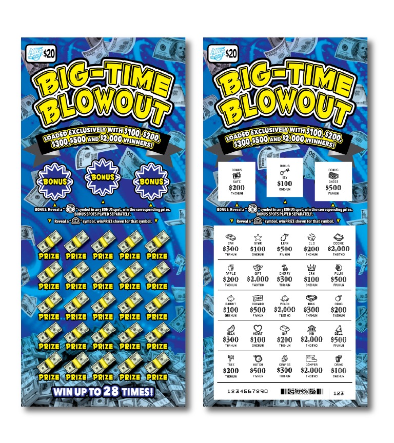Big Time Blowout scratch-off ticket