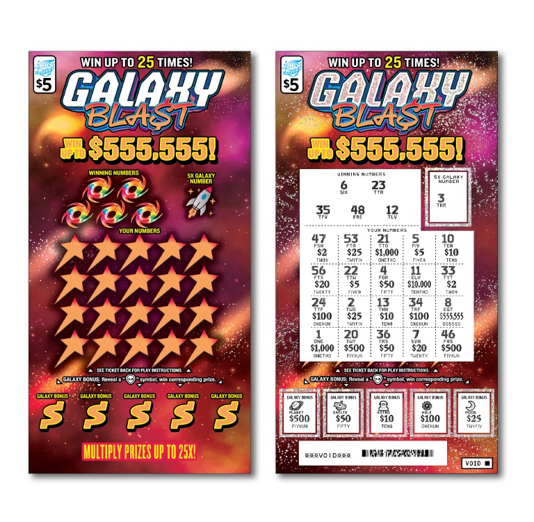 Galaxy Blast scratch-off ticket