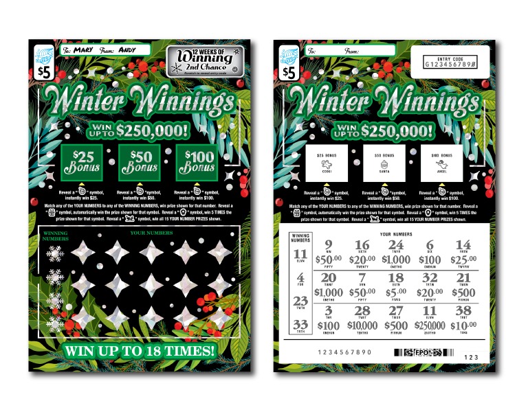 Winter Winnings scratch-off ticket