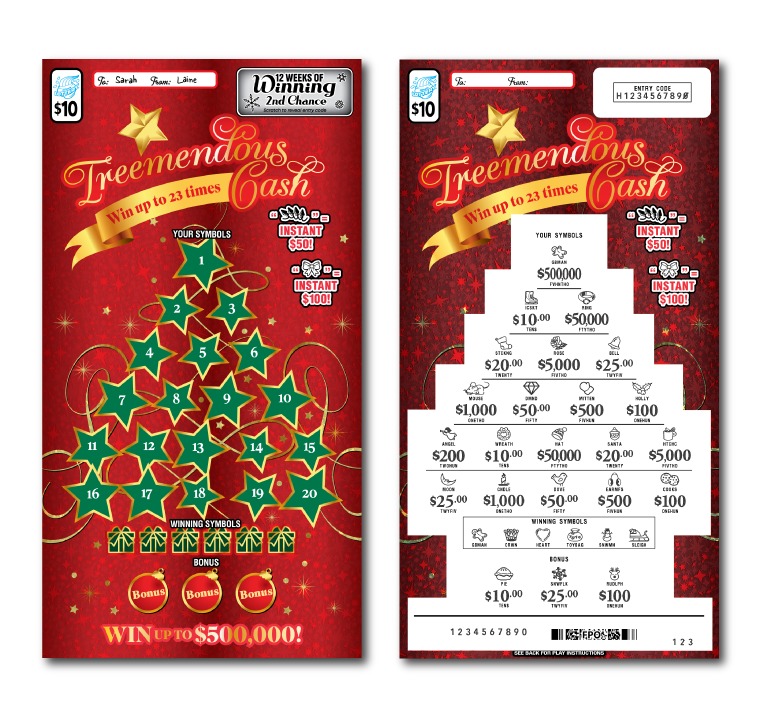 Treemendous Cash scratch-off ticket