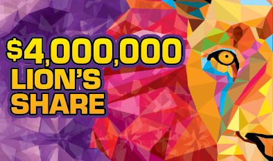 $4,000,000 LION’S SHARE scratch-off ticket