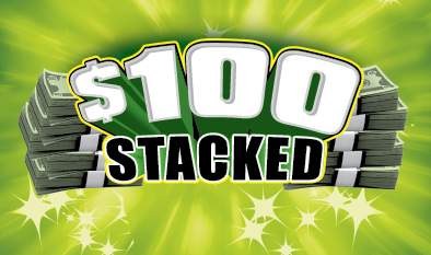 $100 STACKED scratch-off ticket