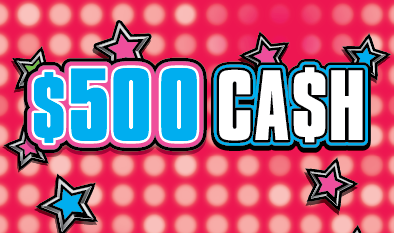 $500 CA$H scratch-off ticket