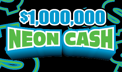 $1,000,000 NEON CASH scratch-off ticket