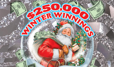 $250,000 WINTER WINNINGS scratch-off ticket