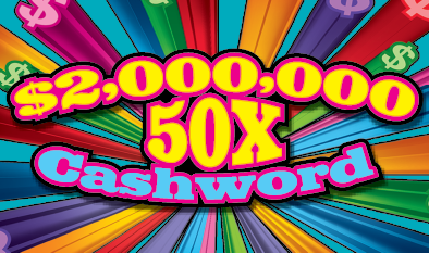 $2,000,000 50X CASHWORD 2025 scratch-off ticket