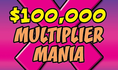 $100,000 MULTIPLIER MANIA scratch-off ticket