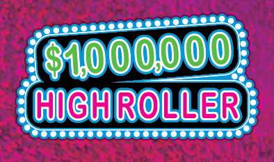 $1,000,000 HIGH ROLLER scratch-off ticket