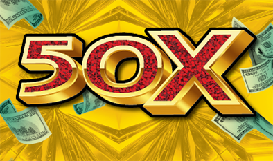 50X scratch-off ticket