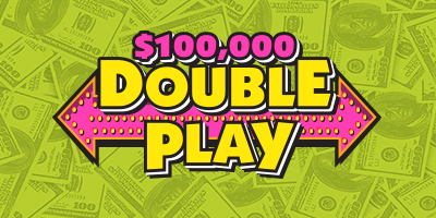 $100,000 DOUBLE PLAY scratch-off ticket