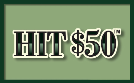 HIT $50 scratch-off ticket