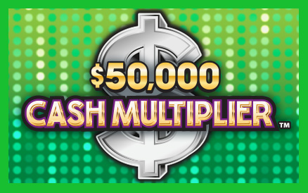 $50,000 Cash Multiplier scratch-off ticket