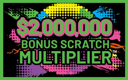 $2,000,000 Bonus Scratch Multiplier scratch-off ticket