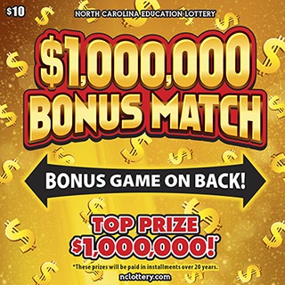 $1,000,000 Bonus Match scratch-off ticket
